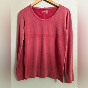 Zyia Active Heather Long Sleeve Performance Shirt Women's Red Size Large